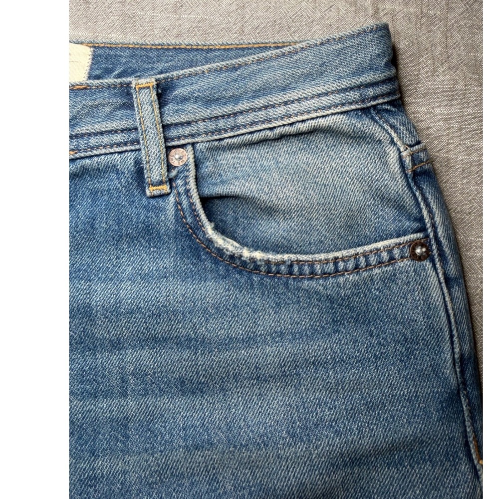 We The Free Free People Twenty Eight Jeans Blue High Rise Shredded Raw Hem 28 - Picture 11 of 13